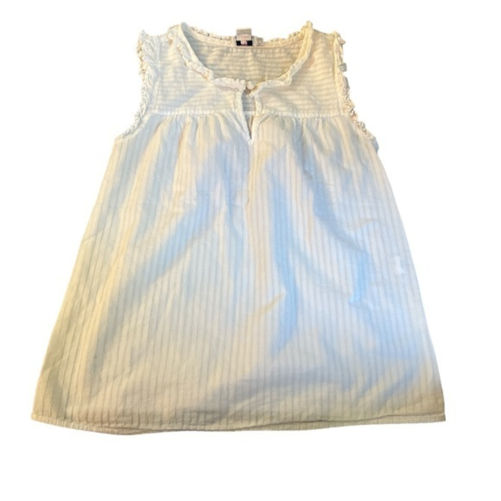 Vineyard Vines Women’s White Ruffled Trim Top Size XS